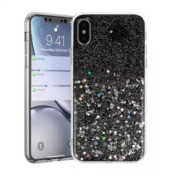 Vennus Apple iPhone X/XS Funda Trasera de Silicona Negra