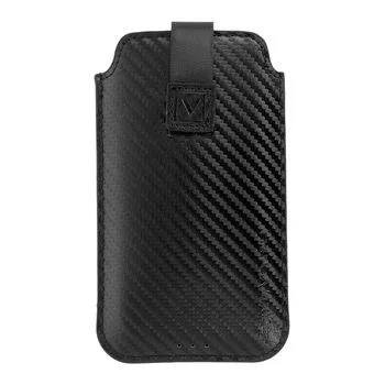 iLike Funda Universal de Cuero con Bolsillo Carbon L Negro