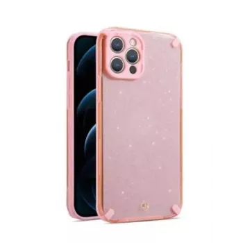 iLike Apple iPhone 12 Pro Max Funda Armor Glitter Rosa