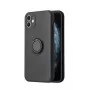 iLike Apple iPhone 12 Pro Max Funda de Silicona con Anillo Negro