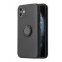iLike Apple iPhone 14 Funda Ring de Silicona Negra