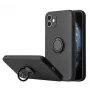 iLike Apple iPhone 14 Pro Max Funda Ring de Silicona Negra