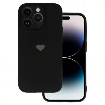 Vennus Samsung Galaxy A13 4G Funda de Silicona Estampada Corazón Negra