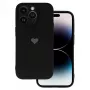 Vennus Samsung Galaxy A13 4G Funda de Silicona Estampada Corazón Negra