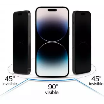 iLike Samsung Galaxy S23 Cristal Templado Privacy Glass (Con Recorte para Lector) Negro