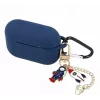 iLike Funda protectora de silicona para Apple AirPods Pro 2 - Azul oscuro con colgante