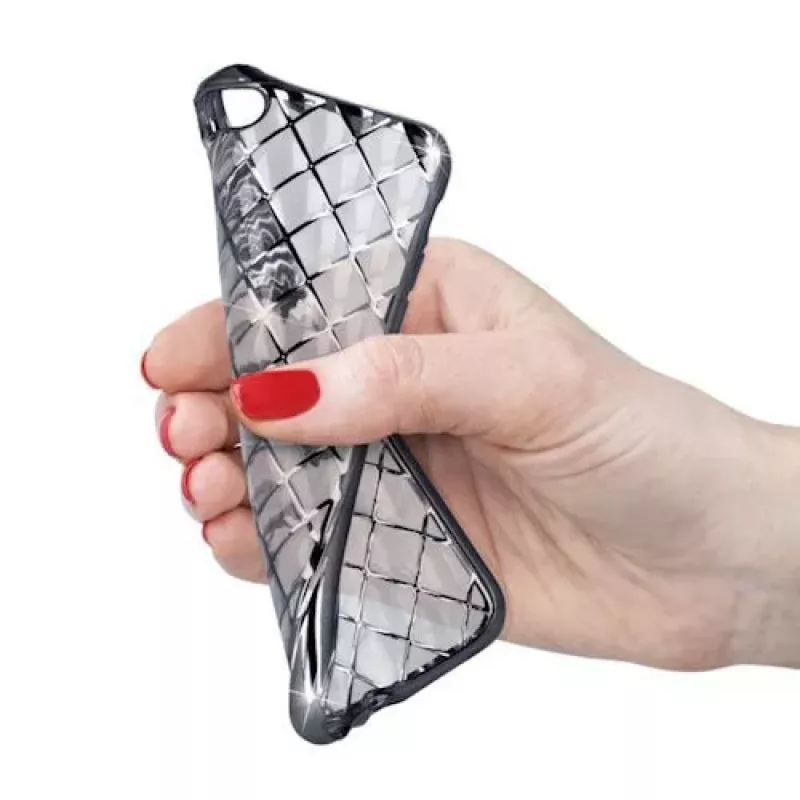 GreenGo Apple iPhone 7 Plus Funda Grid plateada