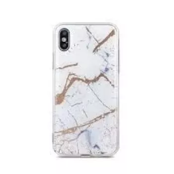 iLike Funda Marmur para Apple iPhone XR blanca