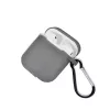 GreenGo funda de silicona para Apple AirPods con gancho gris