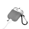GreenGo funda de silicona para Apple AirPods con gancho gris