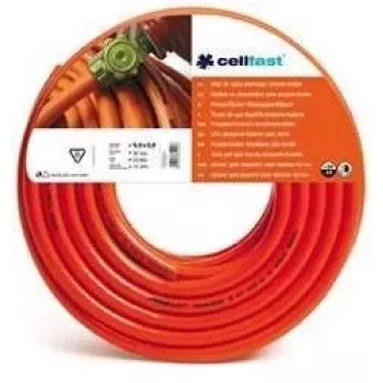 CELLFAST Manguera de Gas LPG 9mm x 60m sobre Soporte - Propano-Butano, Naranja, PVC con Refuerzo Textil, 20 bar