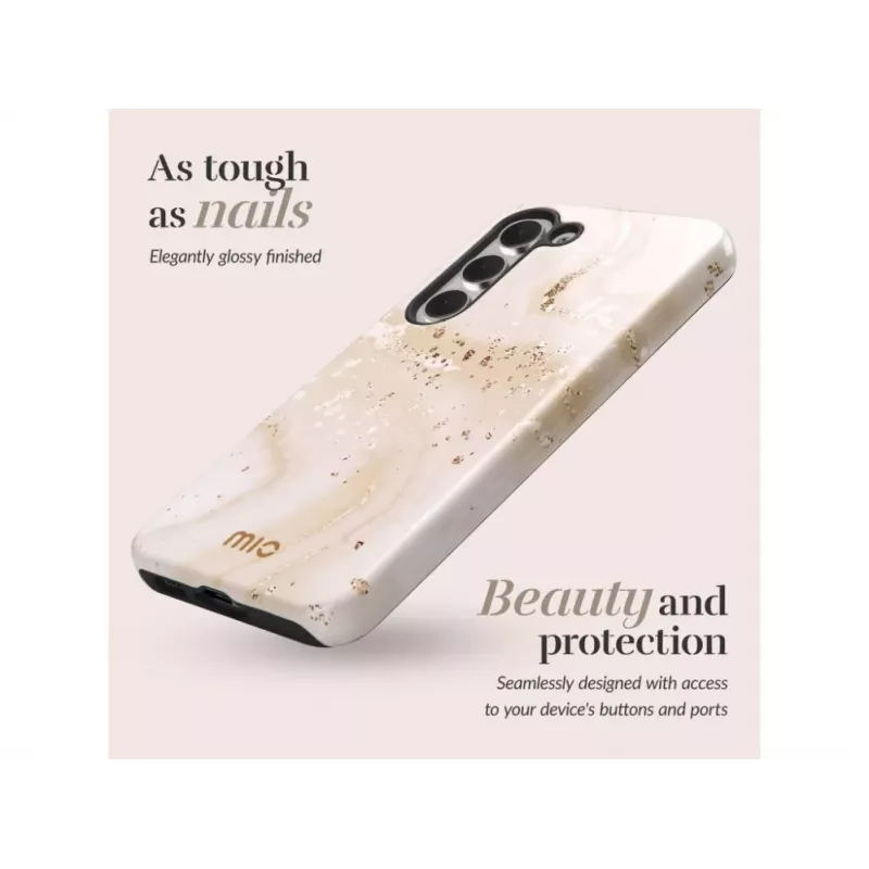 Mio Gold Marble funda trasera compatible con MagSafe para Samsung Galaxy S25 5G