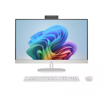 HP AiO 27-ct2004nw All-in-One PC, AMD Ryzen AI 5 330, 27 inch FHD IPS Anti-Glare, 16GB DDR5, 512GB SSD, AMD Radeon 820M, 1080p IR Webcam, Windows 11, Shell White/Light Gray, 2 años de garantía