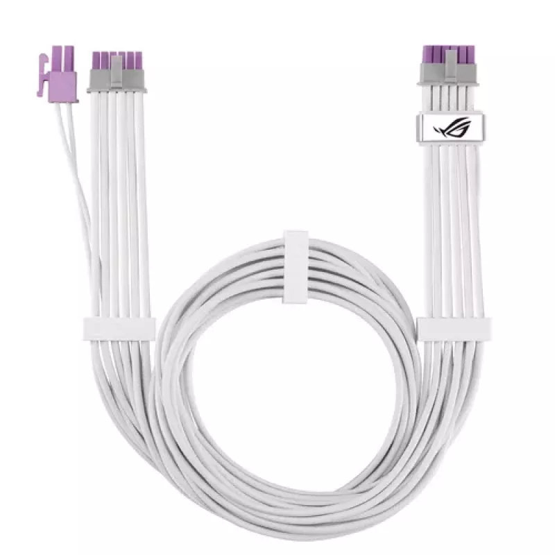 Cable de alimentación para GPU ASUS ROG EQUALIZER White Edition - 16 pines 12VHPWR a 3x8 pines PCIe - 700mm blanco