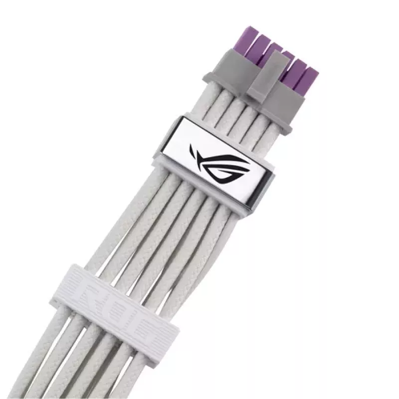 Cable de alimentación para GPU ASUS ROG EQUALIZER White Edition - 16 pines 12VHPWR a 3x8 pines PCIe - 700mm blanco