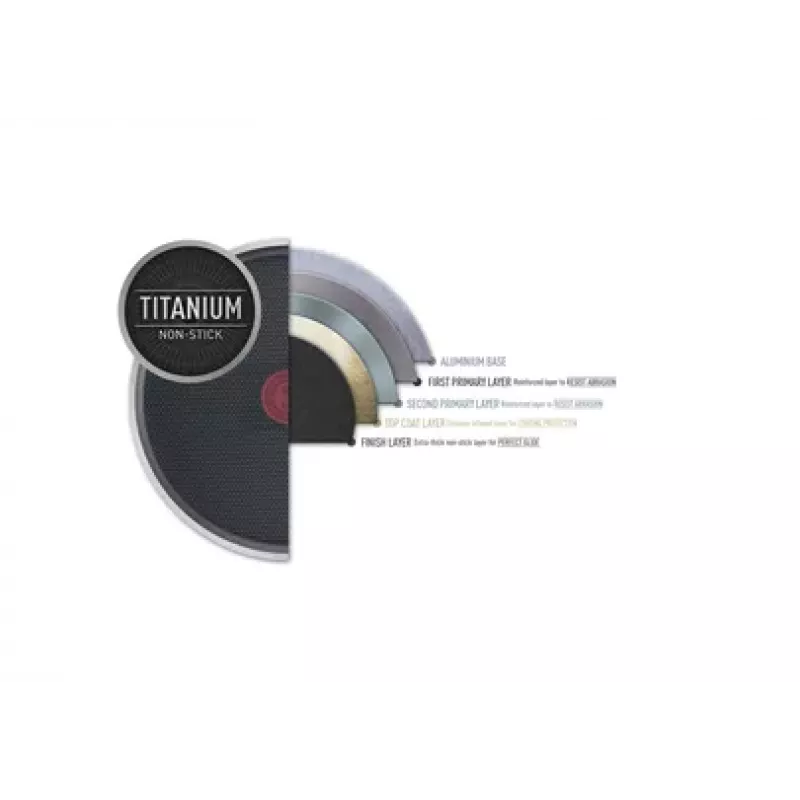 Sartén TEFAL Easy Plus 24 cm, mango fijo, negra, revestimiento antiadherente de titanio, no apta para inducción