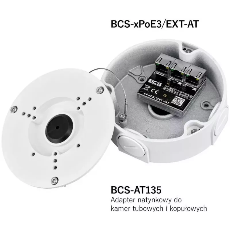 BCS BCS-xPoE3/EXT-AT Switch PoE+ de 3 puertos, 2x PoE+ 30W, 1x Uplink, 250m EXTEND, Metal