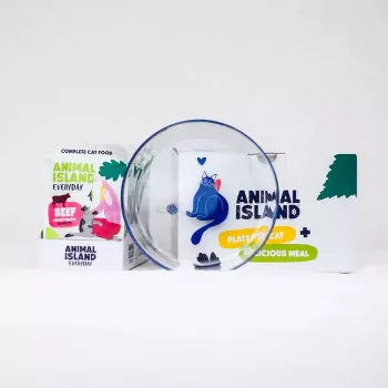 ANIMAL ISLAND filete de ternera comida húmeda para gatos 12x85g + plato