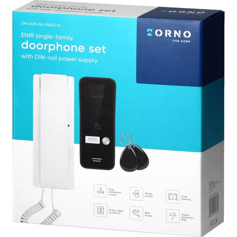 ORNO OR-DOM-BA-935ZD/W kit de videoportero de audio de 2 hilos para vivienda unifamiliar, blanco