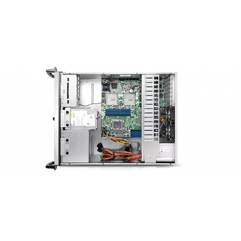 Carcasa de servidor rack 4U Chenbro RM41300-F2-USB3 - E-ATX, negro/gris, sin fuente de alimentación