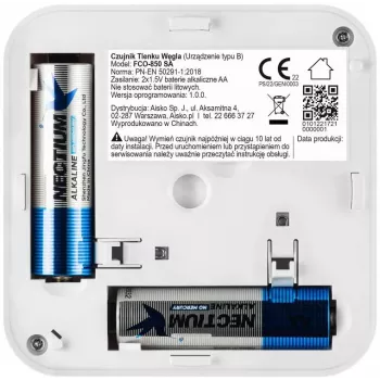 Detector de monóxido de carbono FIRESCO FCO-850 SA con pantalla LCD, 10 años de vida útil