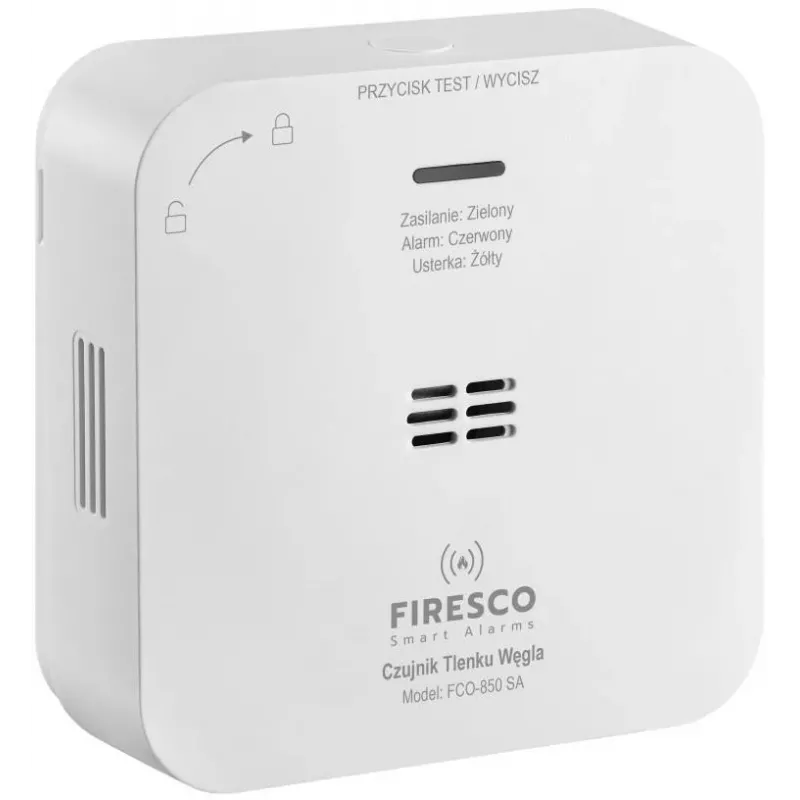 Detector de monóxido de carbono FIRESCO FCO-850 SA con pantalla LCD, 10 años de vida útil