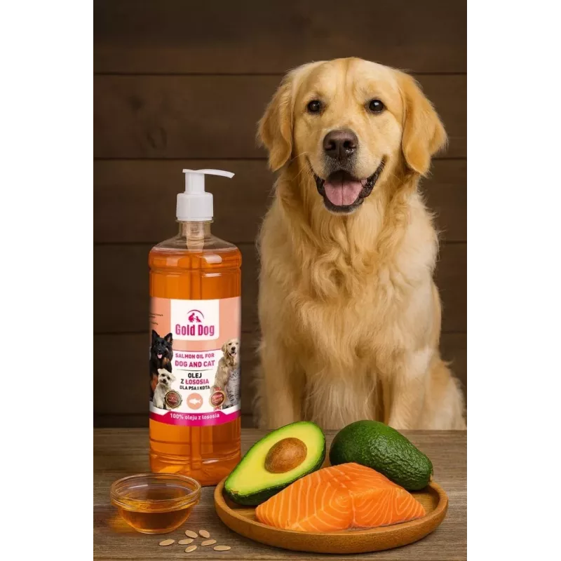Aceite de salmón GDD Gold Dog para perros y gatos - 1 L