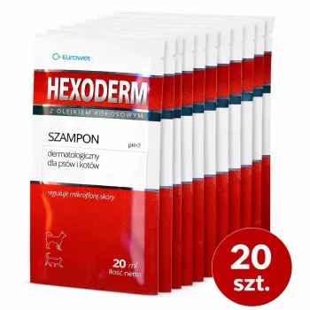 EWE EUROWET Hexoderm champú medicado para perros y gatos - 20 x 20 ml sobres