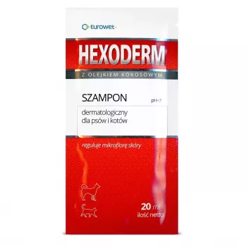 EWE EUROWET Hexoderm champú medicado para perros y gatos - 20 x 20 ml sobres