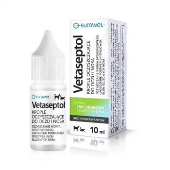EWE EUROWET Vetaseptol gotas limpiadoras para ojos y nariz para perros y gatos - 10 ml