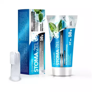 EWE EUROWET Stoma-Żel Mint pasta de dientes y cepillo de dientes para perros y gatos 50 g