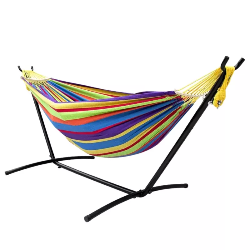 LEAN hamaca de jardín con estructura para dos personas, multicolor, 200x120 cm