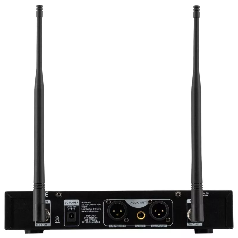 PDE Prodipe M850 DSP Duo UHF F5 - Sistema de micrófonos inalámbricos UHF con 2 micrófonos de mano