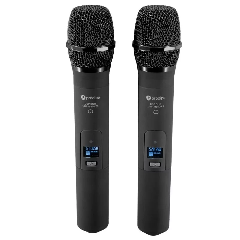 PDE Prodipe M850 DSP Duo UHF F5 - Sistema de micrófonos inalámbricos UHF con 2 micrófonos de mano