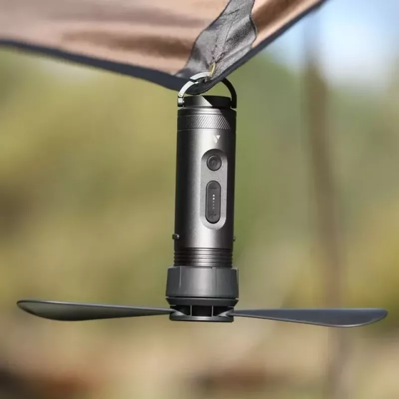 AEL Aecooly CamperPack enfriador evaporativo portátil 3 en 1 con ventilador, humidificador y luz nocturna - gris