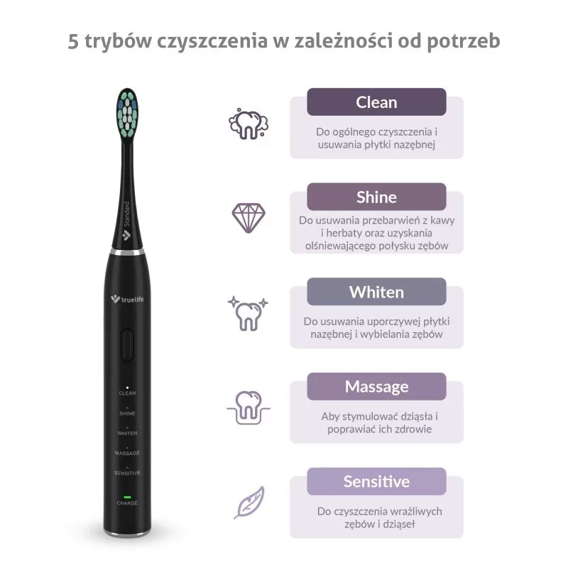TLF TrueLife SonicBrush Clean30 Negro Cepillo de dientes sónico para adultos