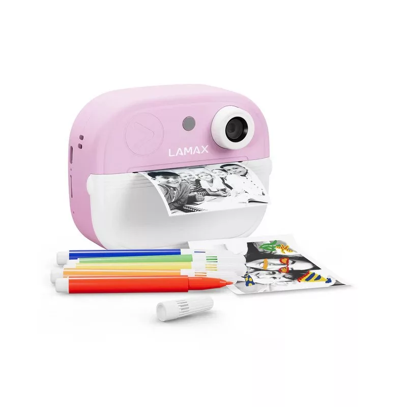 LAMAX InstaKid2 Play Cámara digital infantil, Rosa, pantalla IPS 2,0