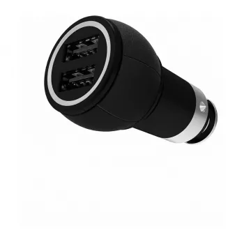 Azuri Cargador de coche con 2 puertos USB Negro