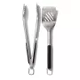 OXO Good Grips Set de espátula y pinzas para parrilla, Negro/Plata, 2 piezas
