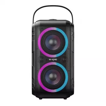 W-KING T9-2 Altavoz Bluetooth 100W RMS Altavoz de fiesta portátil con luces RGB, IPX6, TWS, karaoke, powerbank, negro