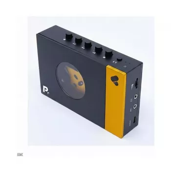 WeAreRewind Amy reproductor de casetes portátil con Bluetooth, negro/amarillo