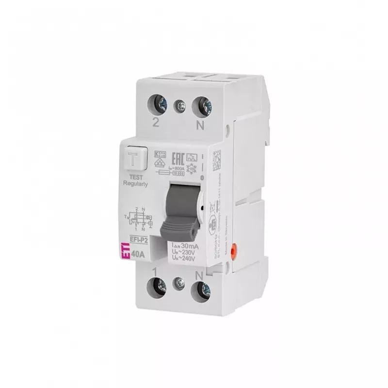 ETI interruptor diferencial 2P 40A 30mA tipo A EFI-P2 A