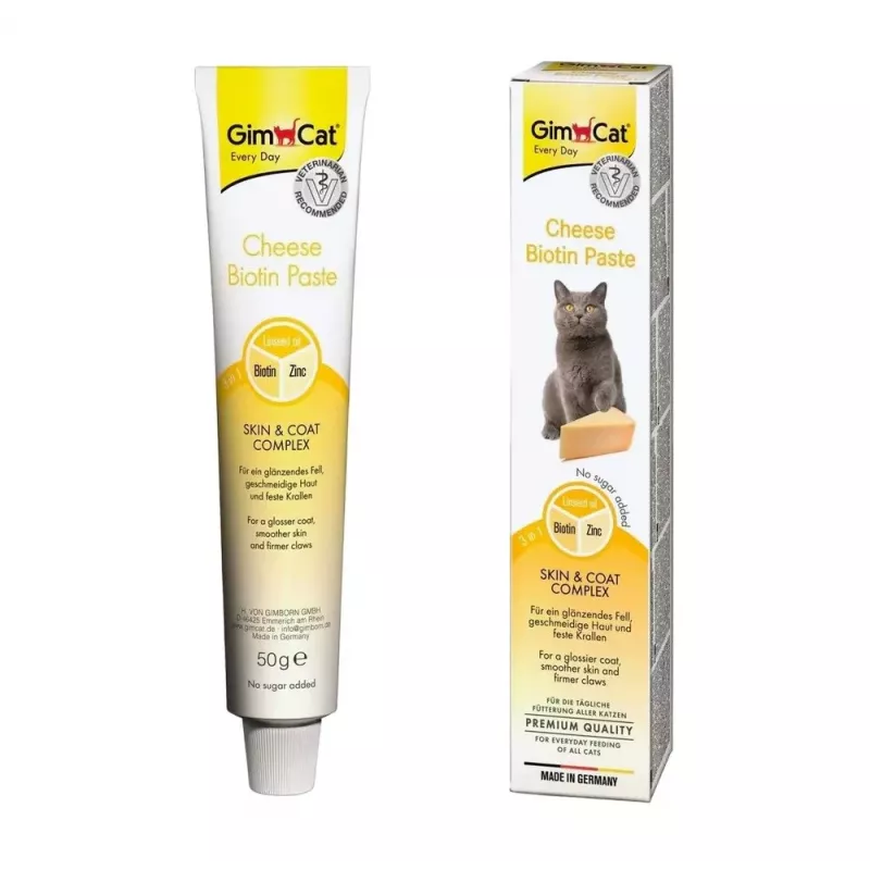 GIMCAT Cheese Biotin Paste - premio para gatos - 50g