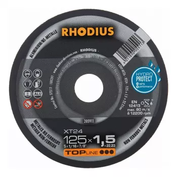 RHODIUS XT24 Disco de corte 125x1,5x22,23 mm 10 uds.