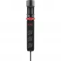 Olympia IOIO SL 3000 Regleta de enchufes para borde de mesa negra con 3 tomas Schuko y 2 puertos USB-A, cable de 1,5 m