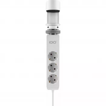 Olympia IOIO SL 3000 Regleta de enchufes para borde de mesa blanca 3 tomas Schuko 2 USB-A cable de 1,5 m
