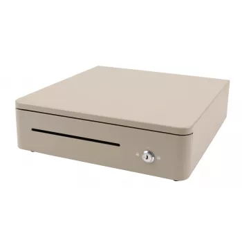 OLYMPIA S330 Cajón portamonedas manual - Negro - 4 compartimentos para billetes y 8 para monedas - Cerradura con llave - Carcasa de acero