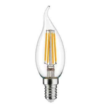 SYNERGY21 LED Retrofit E14 bombilla de vela 4.5W blanco cálido regulable mate