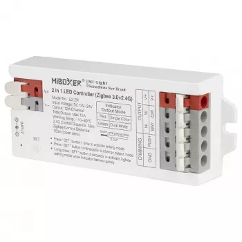 Miboxer LED Controlador 2en1 Color único/Doble blanco (CCT) Zigbee 3.0/2.4GHz RF (E2-ZR)
