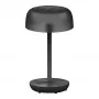 SYNERGY21 Lámpara de mesa LED SOLAR/batería, exterior IP54, interruptor táctil regulable, transparente-negra